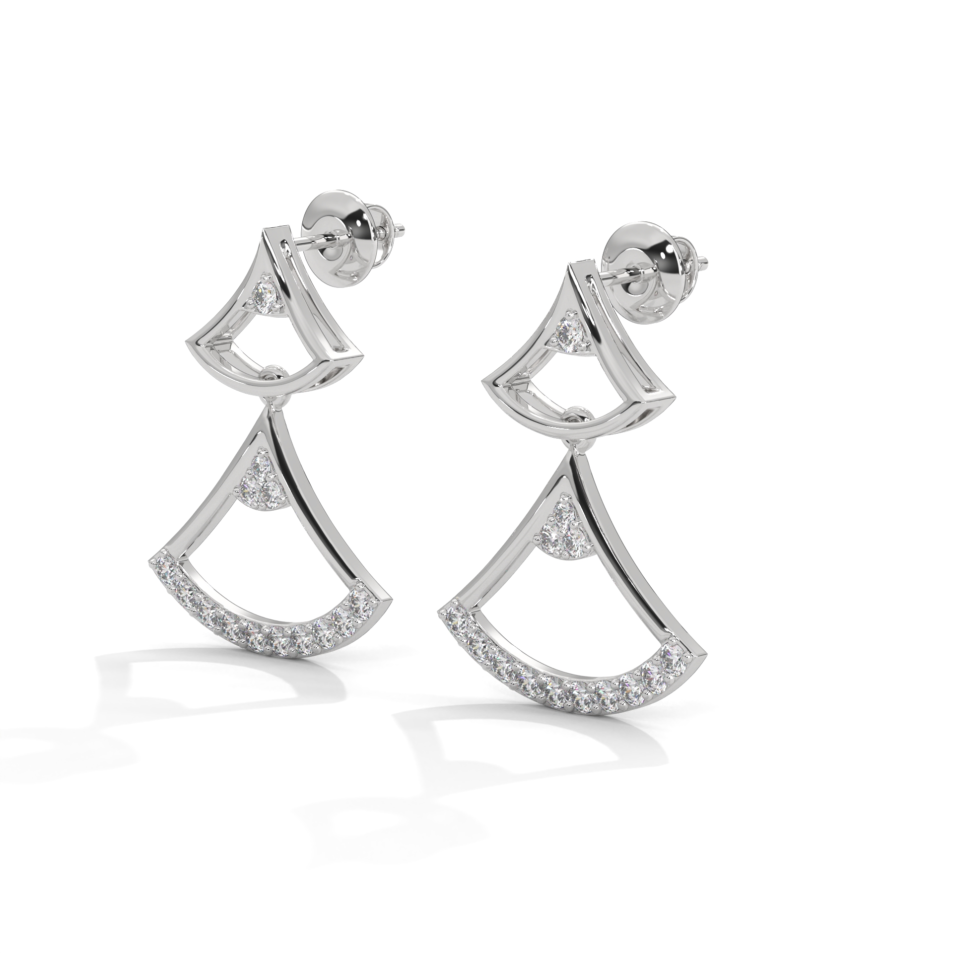 Giant Drepanon Diamond Drop Earring