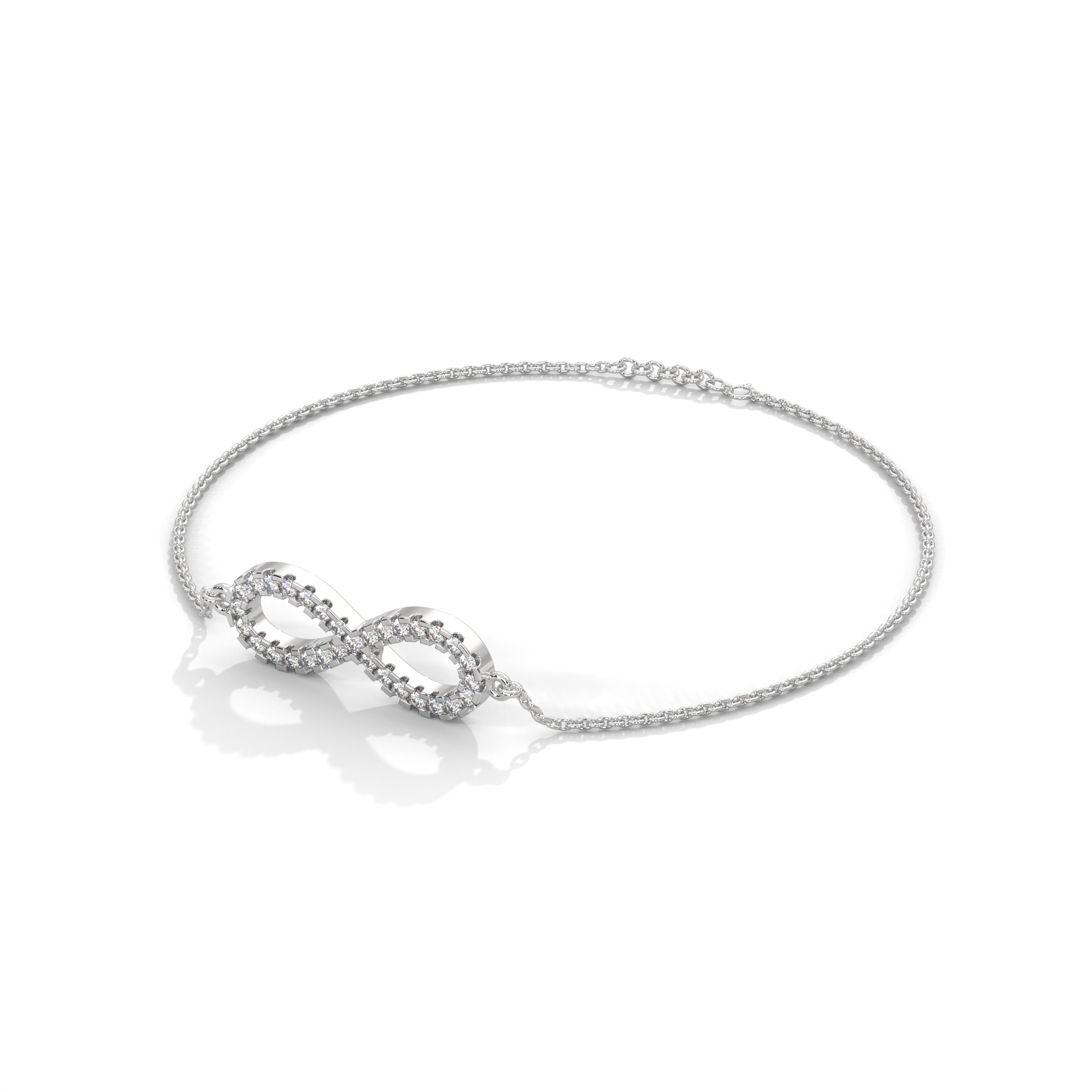 lab grown diamond infinity chain bracelet