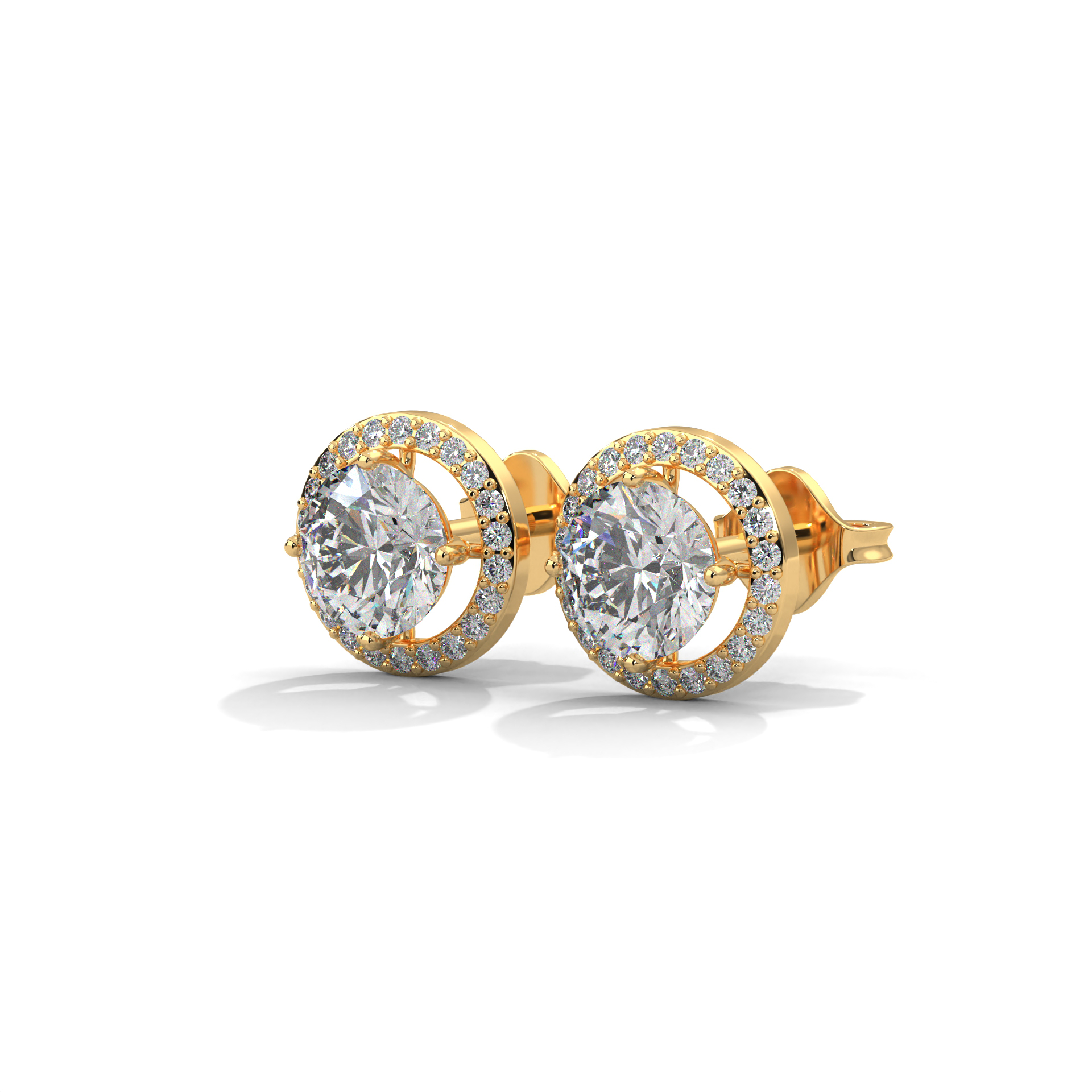 Serene Round halo Studs