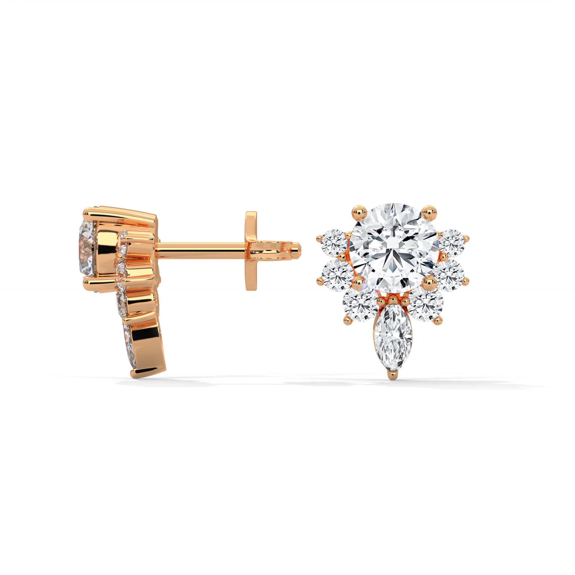 Circle of Light Diamond Studs Earrings