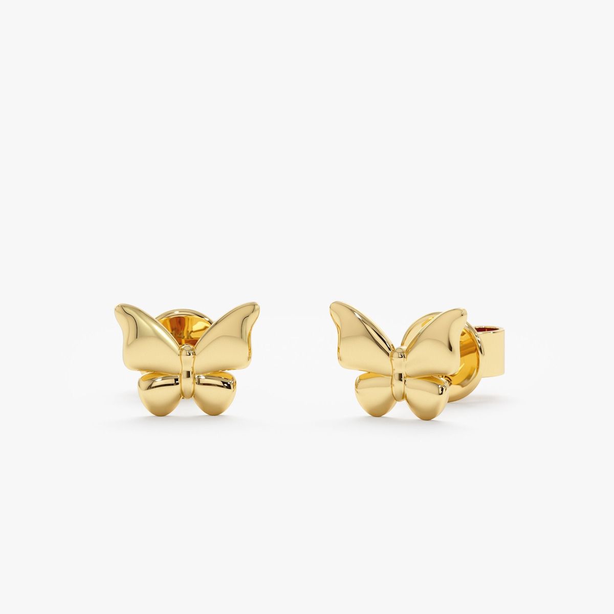 Butterfly gold stud earring