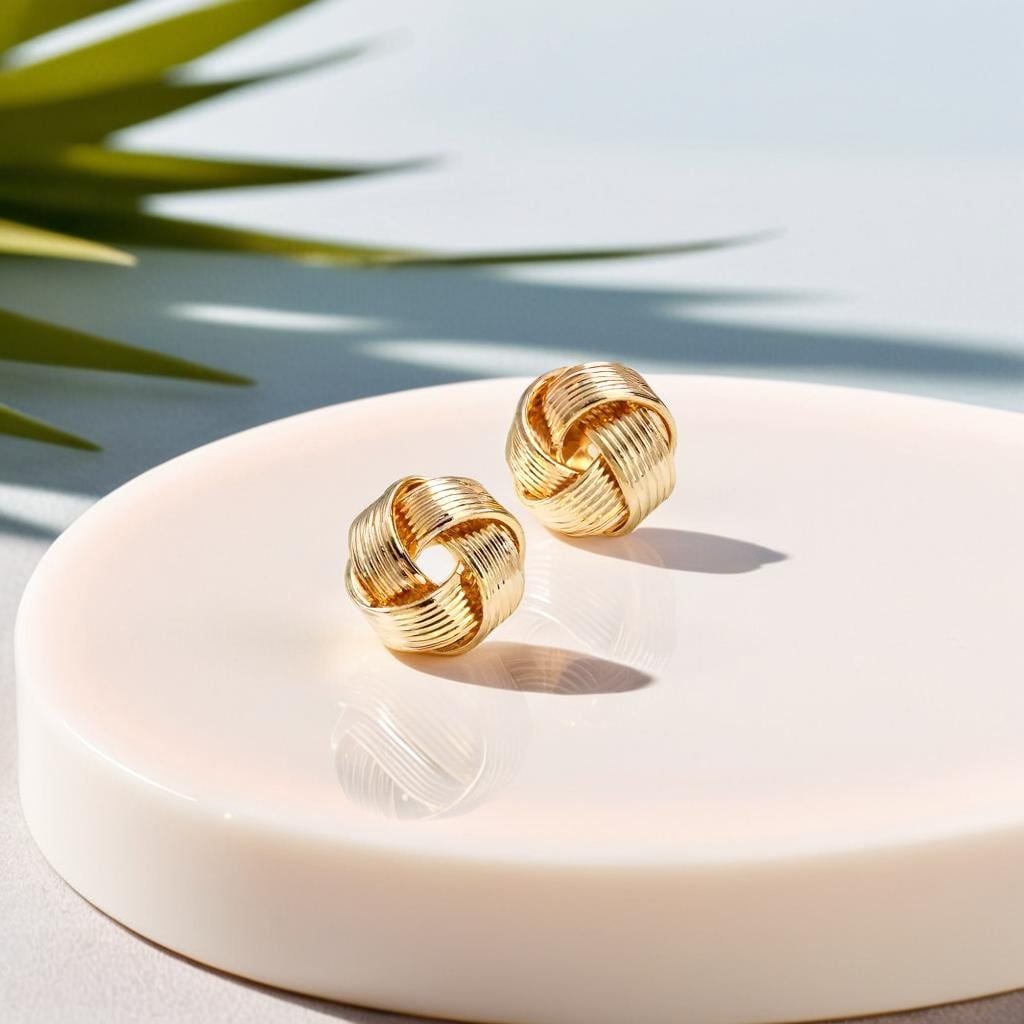 Gold knot studs