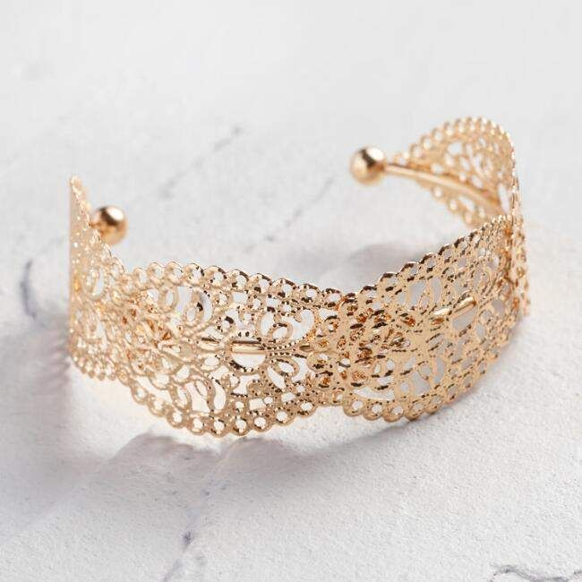 Filigree Gold Cuff Bracelets