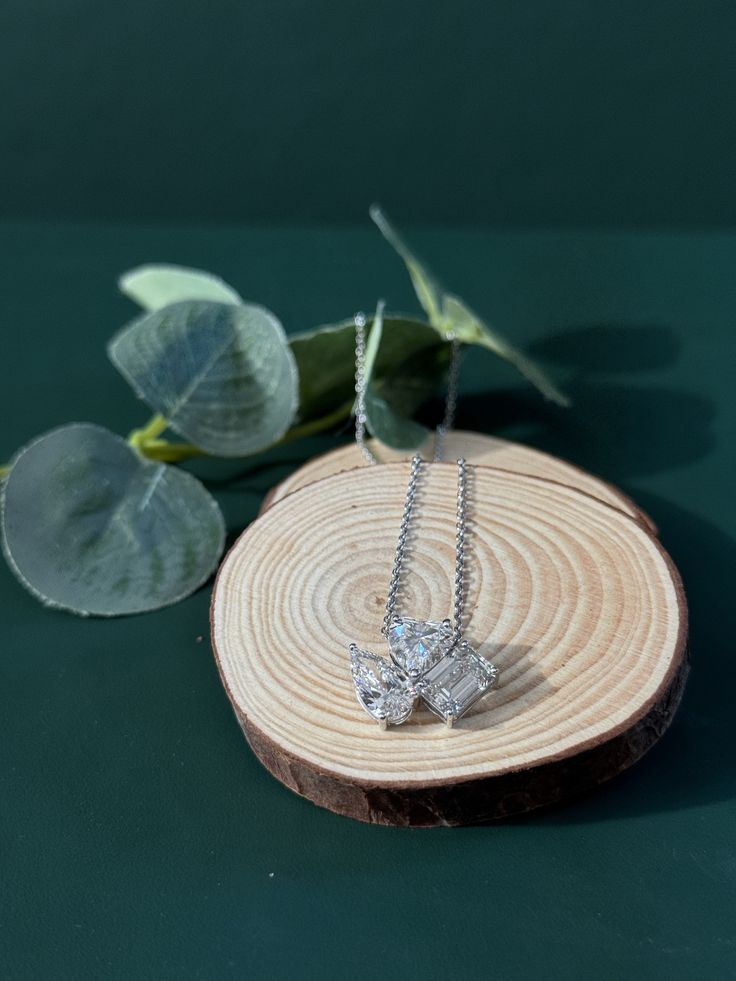 three diamond necklace