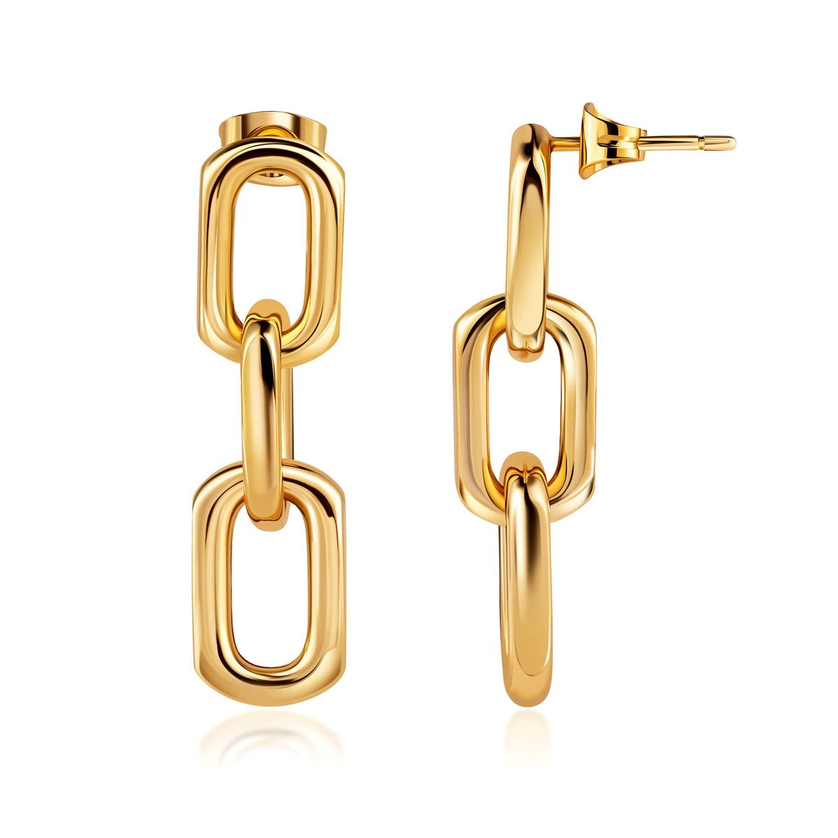 lightweight gold chain earrings for daily wear
