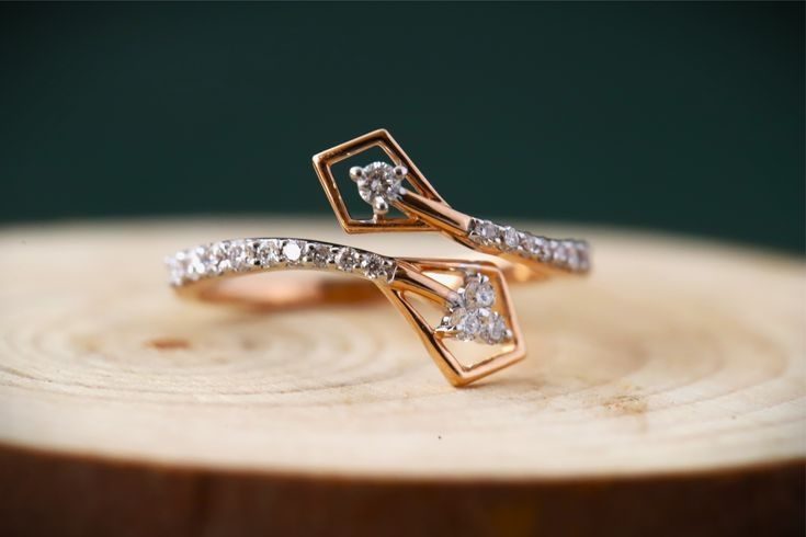Open Geometric Diamond Ring
