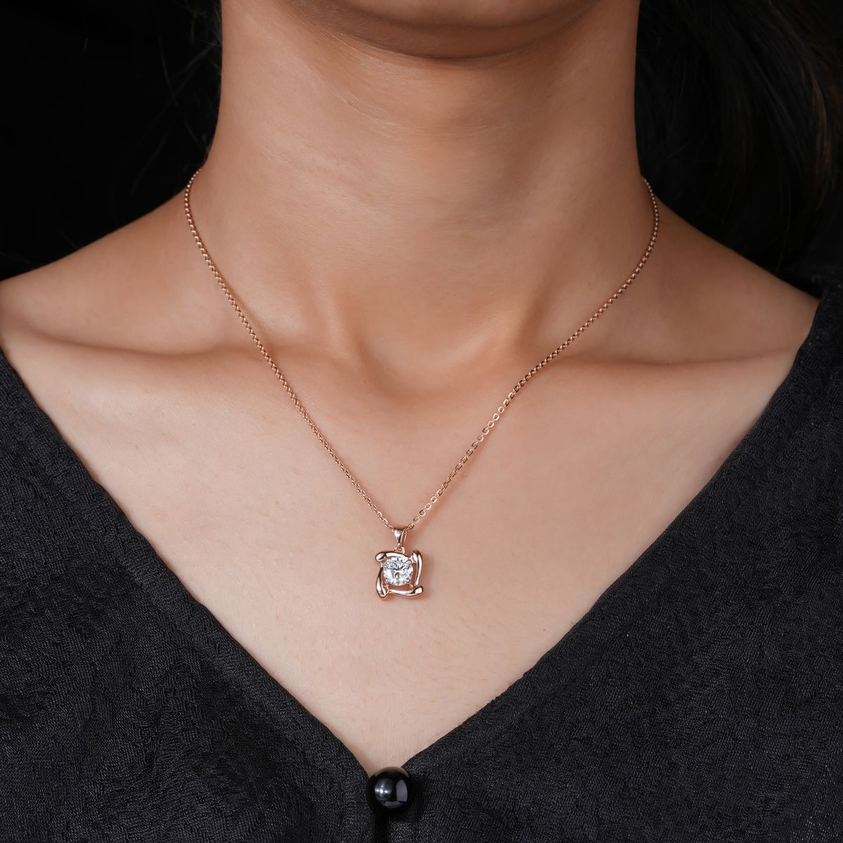 Affy Diamond Solitaire Pendant Necklace