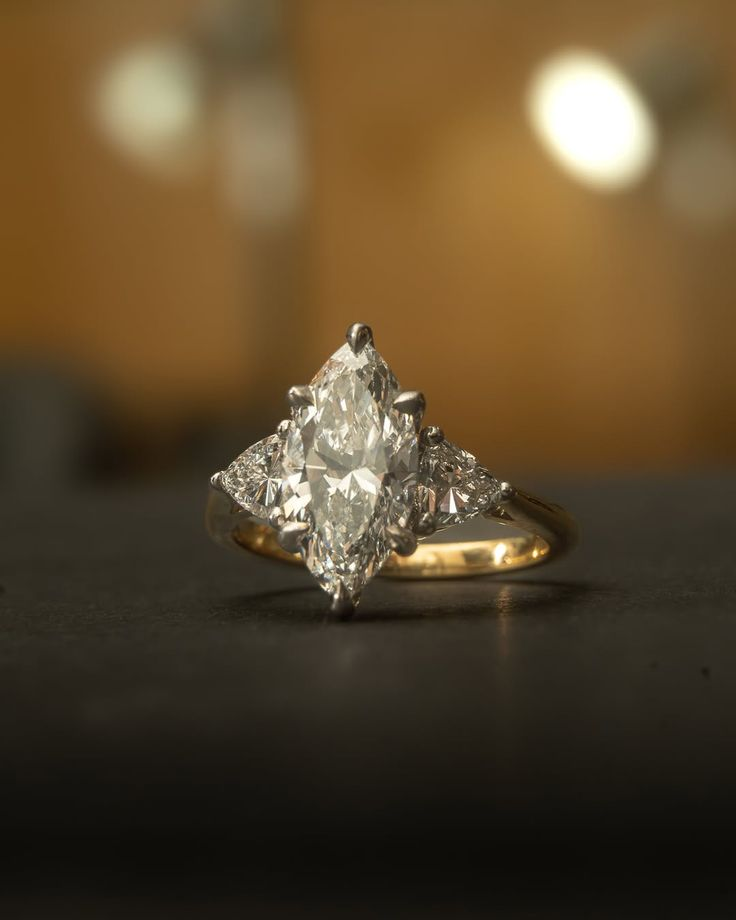 Marquise shape diamond ring