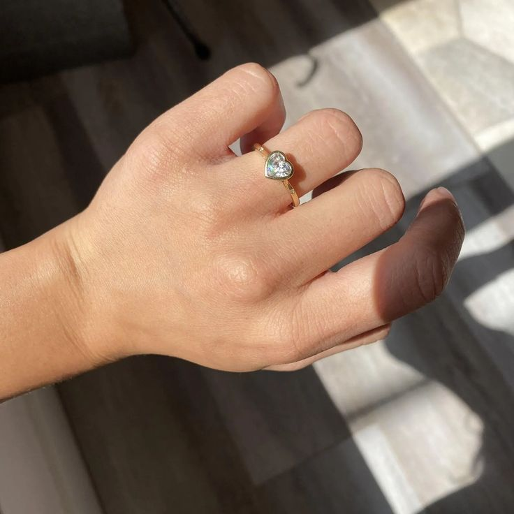 Bezel Setting heart shape ring