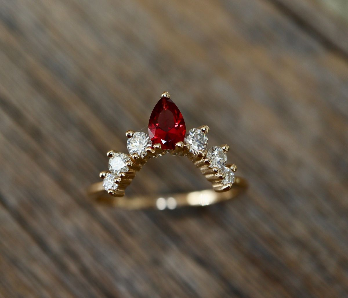 Ruby V Shaped Ring Design