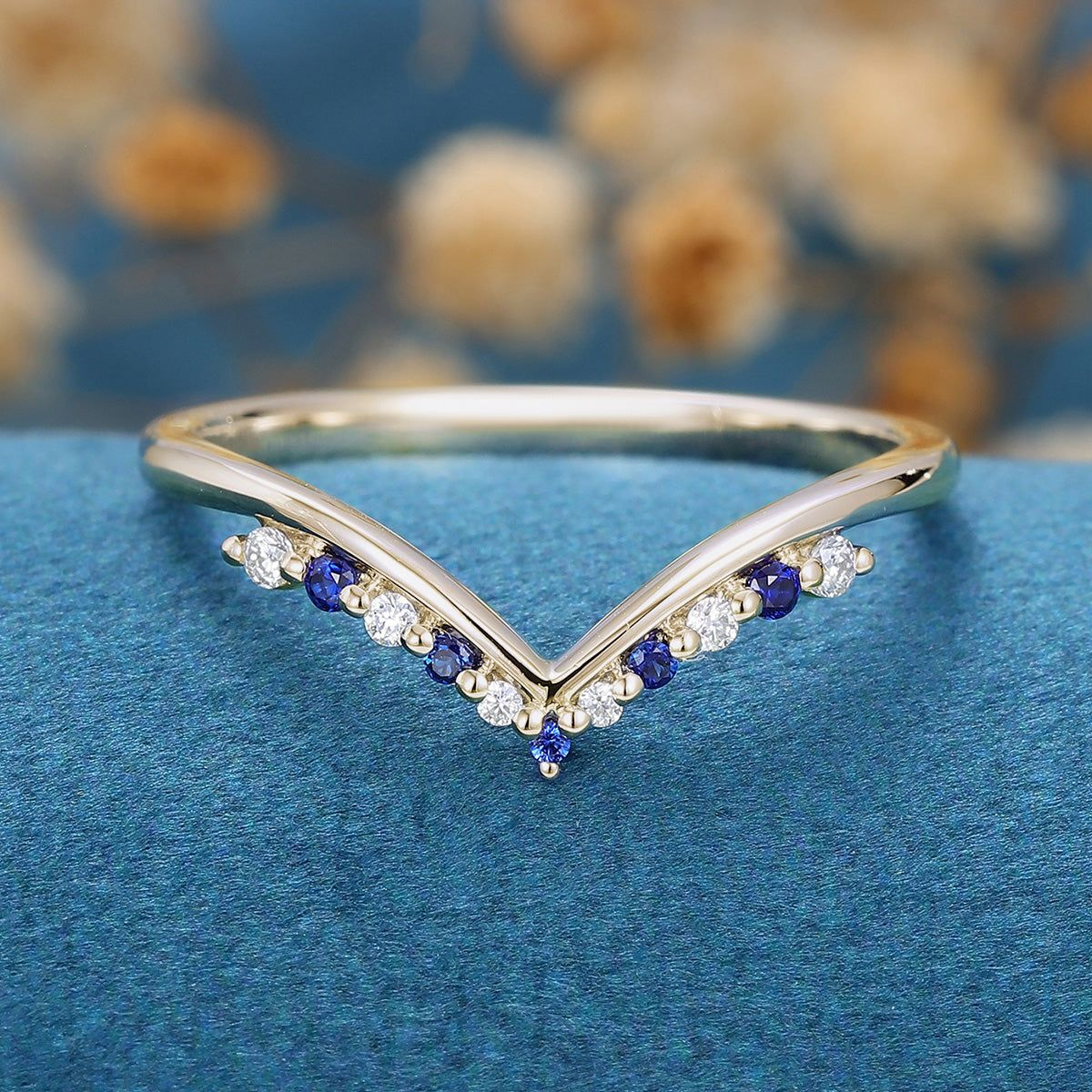 Sapphires V Shaped Ring Design
