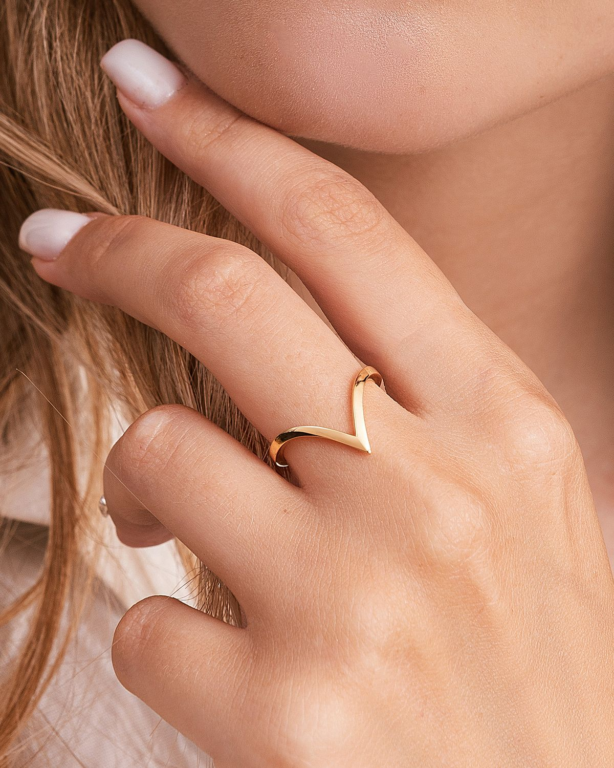 V-Shaped Midi Rings