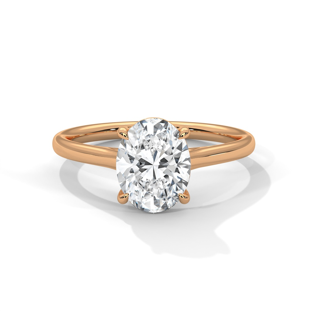 Oval Glimmer Rose Gold Ring: Oval Solitaire ring
