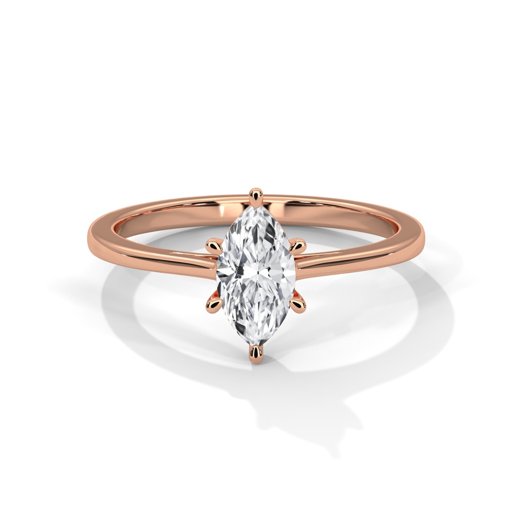 pear fountain rose gold ring
