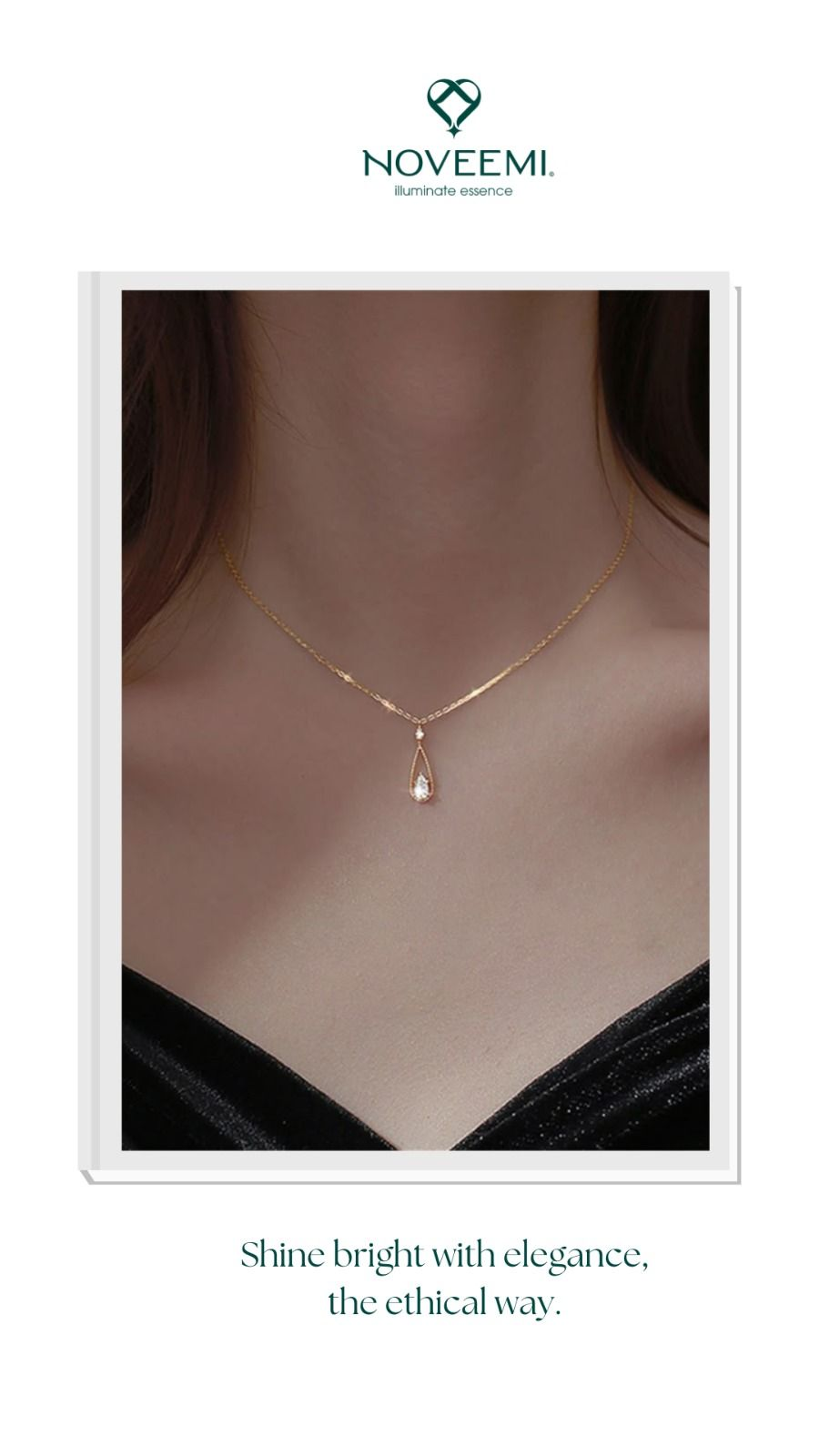Pendant with chain on V neck