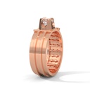 14K Rose Gold Triple Layered Lotus Diamond Band Side View