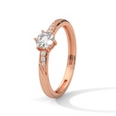 Rose Gold Twisted Love Diamond Ring Top Angle