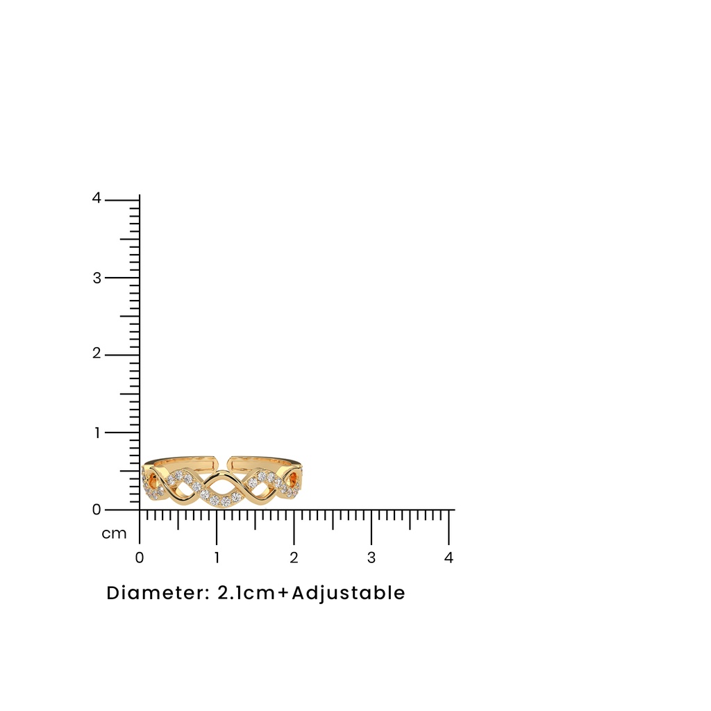 Wavely Openwork Diamond Ring Size Guide(Rose Gold)