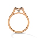14k Rose Gold Wide Eye Solitaire Ring Side Band view
