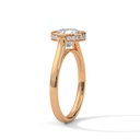 14k Rose Gold Wide Eye Solitaire Ring Hidden Halo Setting View
