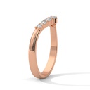 Rose Gold Wren Curved Diamond Ring Side Angle