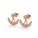 14K Rose Gold The Kayne Diamond Earrings front perspective view
