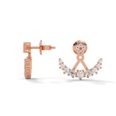 14K Rose Gold The Kayne Diamond Earrings side profile view showing the earring post