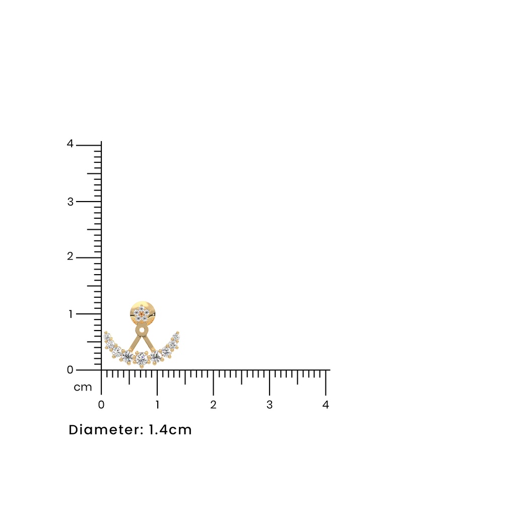 Kayne Diamond Earrings shown against a scale for size reference
