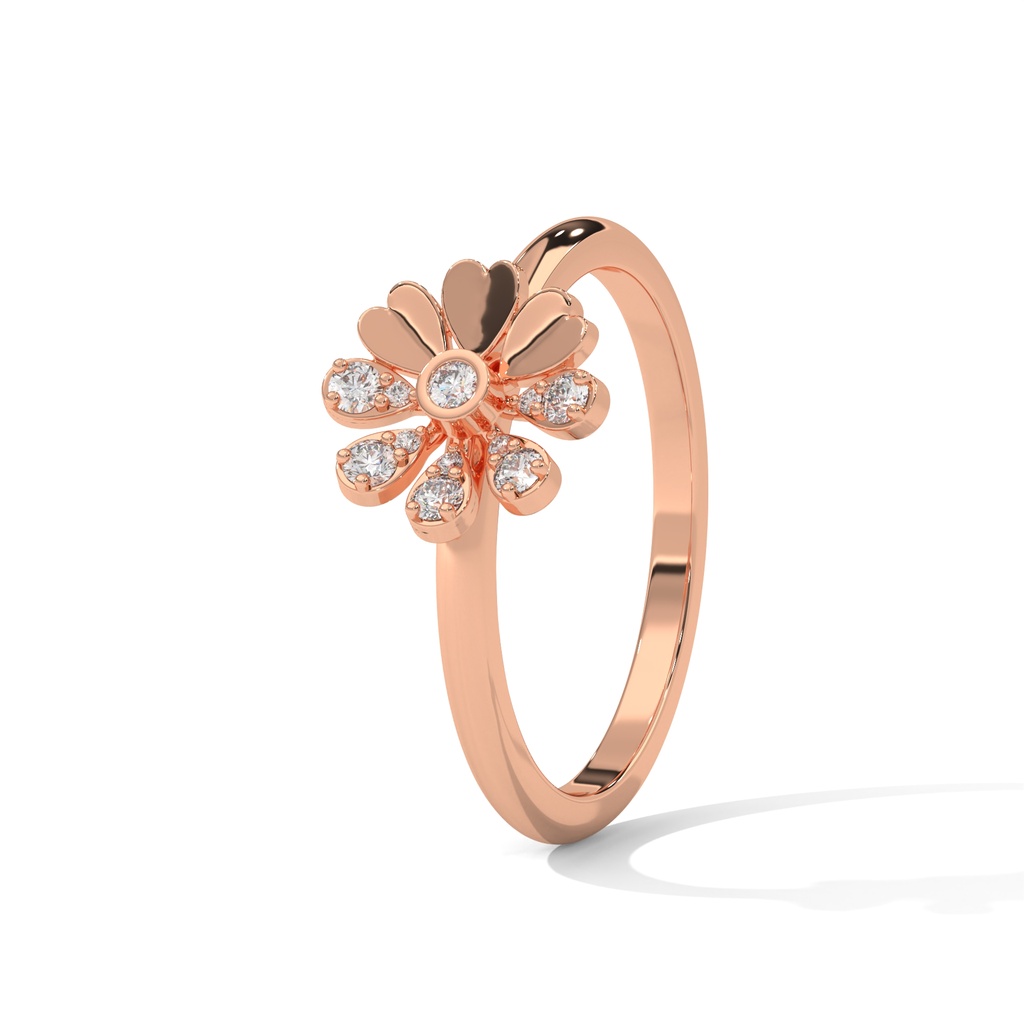 Rose Gold Glacial Lab Diamond Ring Top Angle