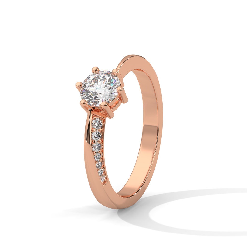 Rose Gold Chiara Luminossa Diamond Ring Top Round diamond view