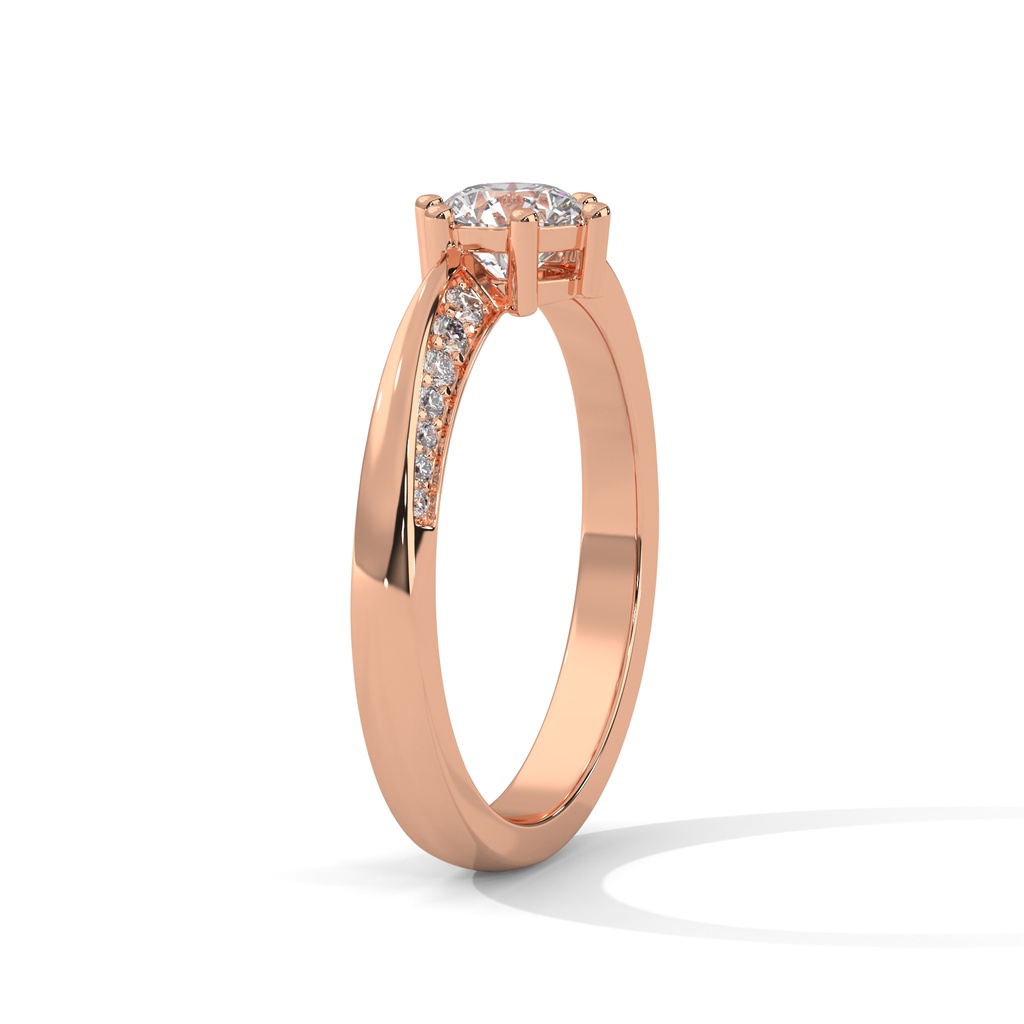 Rose Gold Chiara Luminossa Diamond Ring Side Angle tiny diamond View