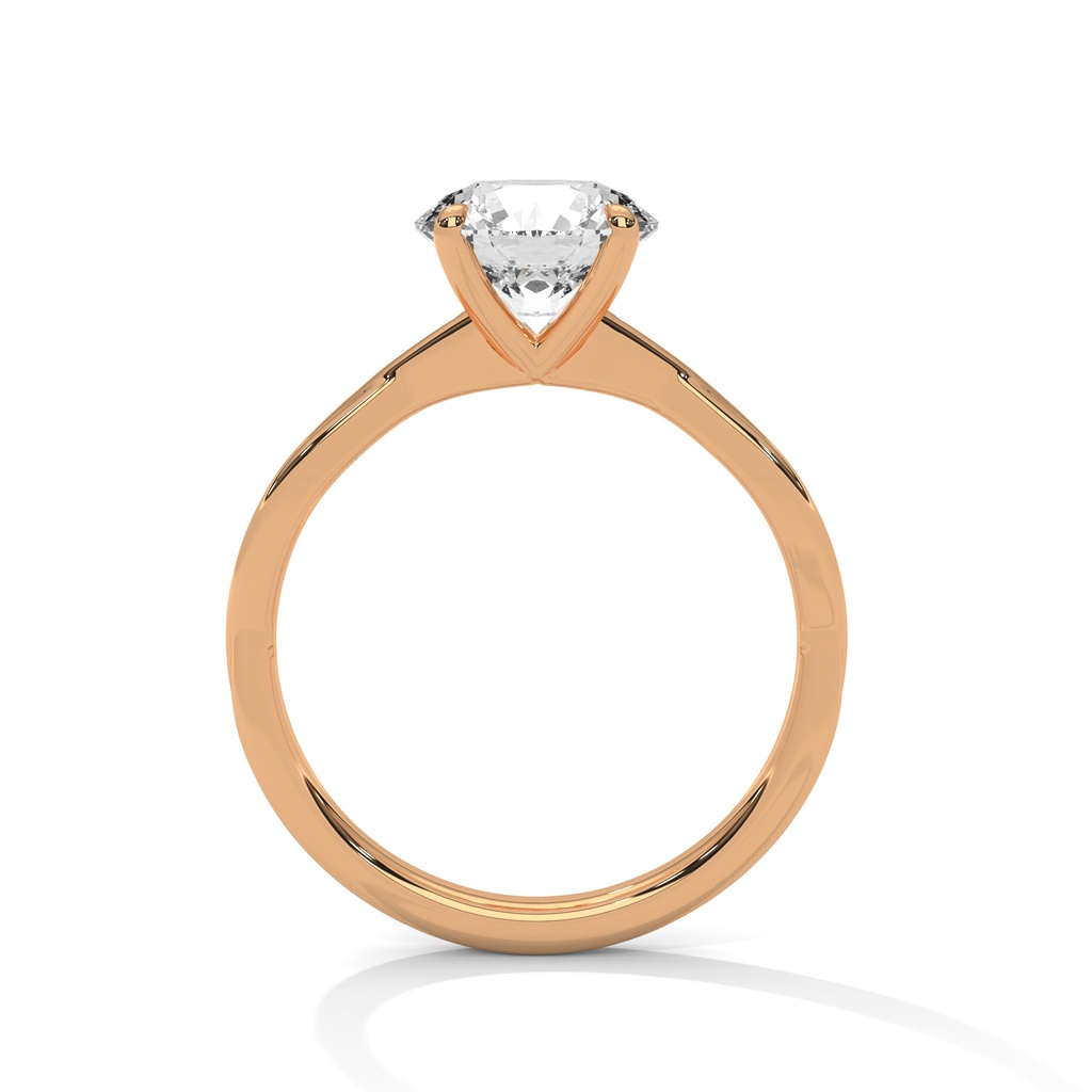 Rose Gold Chic Monique Solitaire Ring Side Angle