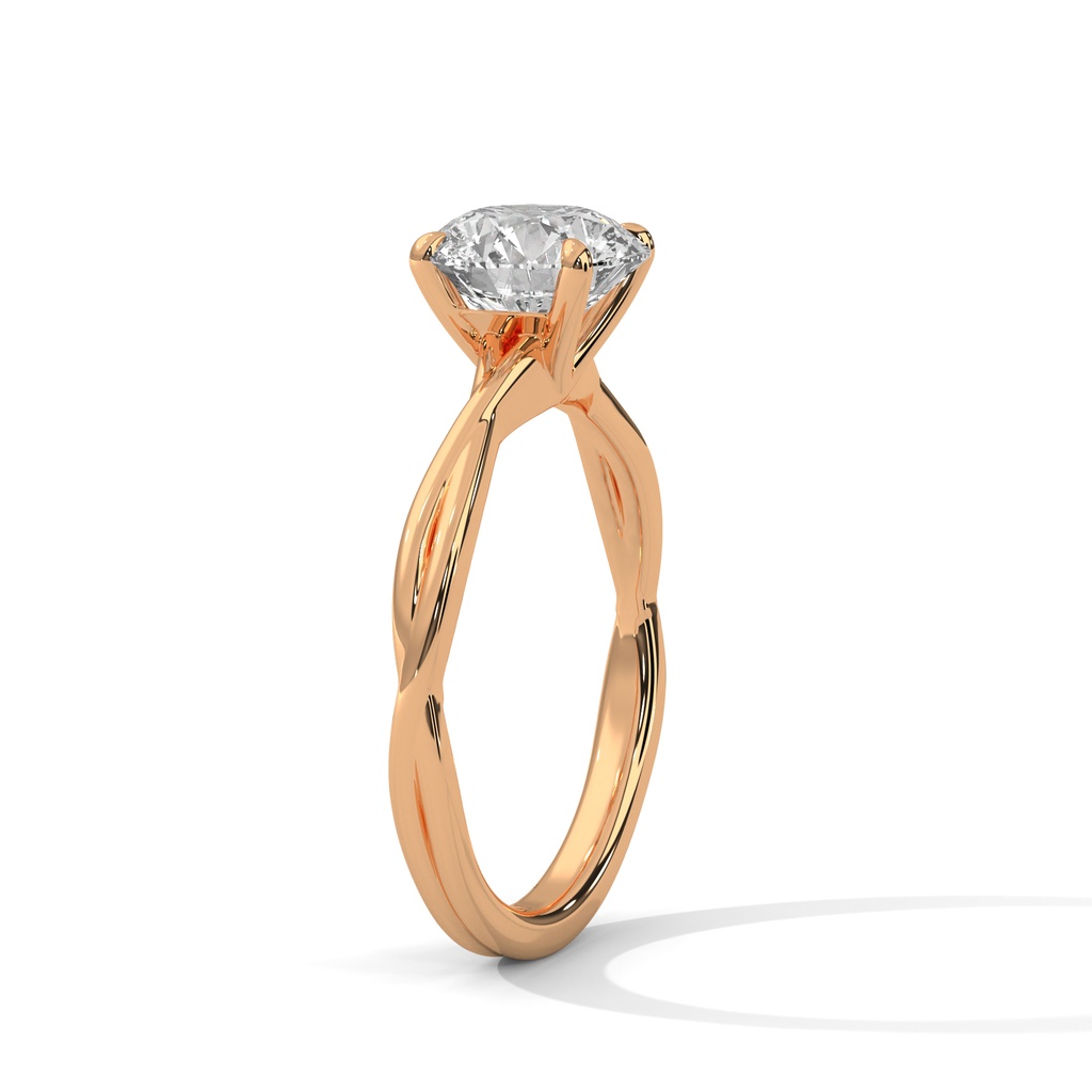 Rose Gold Chic Monique Solitaire Ring Top Angle Diamodn Setting View