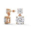 14K Rose Gold Midnight Shimmer Diamond Earrings side profile view, highlighting the tiered rose gold basket, secure post, and butterfly back.
