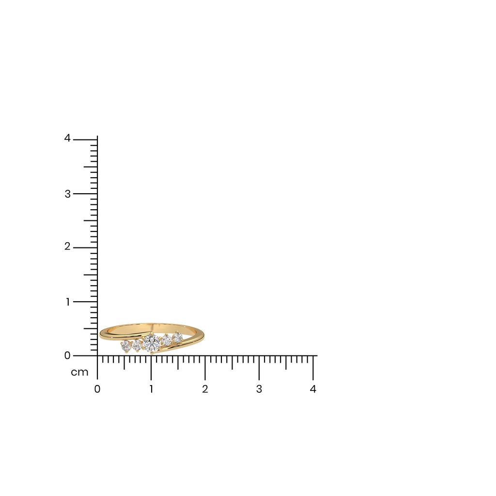 Cinquina Flat Diamond Ring Size Guide(Rose Gold)