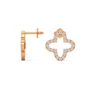 14K Rose Gold Celestial Tesoro studs side profile view showing the earring post