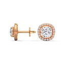 14K Rose Gold Oshun Diamond Hoops side profile view highlighting the secure post and the elegant, low-profile basket setting.