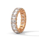 14K Rose Gold Emerald Eyrx Band Diamond Ring Front diamonds Setting view