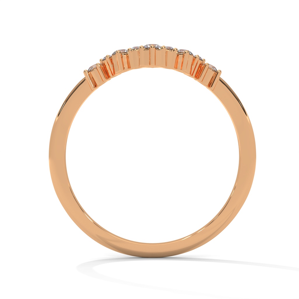 Flowral Crown Diamond Ring side Angle View(Rose Gold)