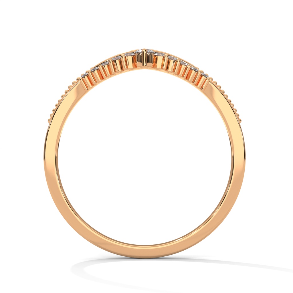 Rose Gold Vine Whisper Diamond Ring Side Angle Design