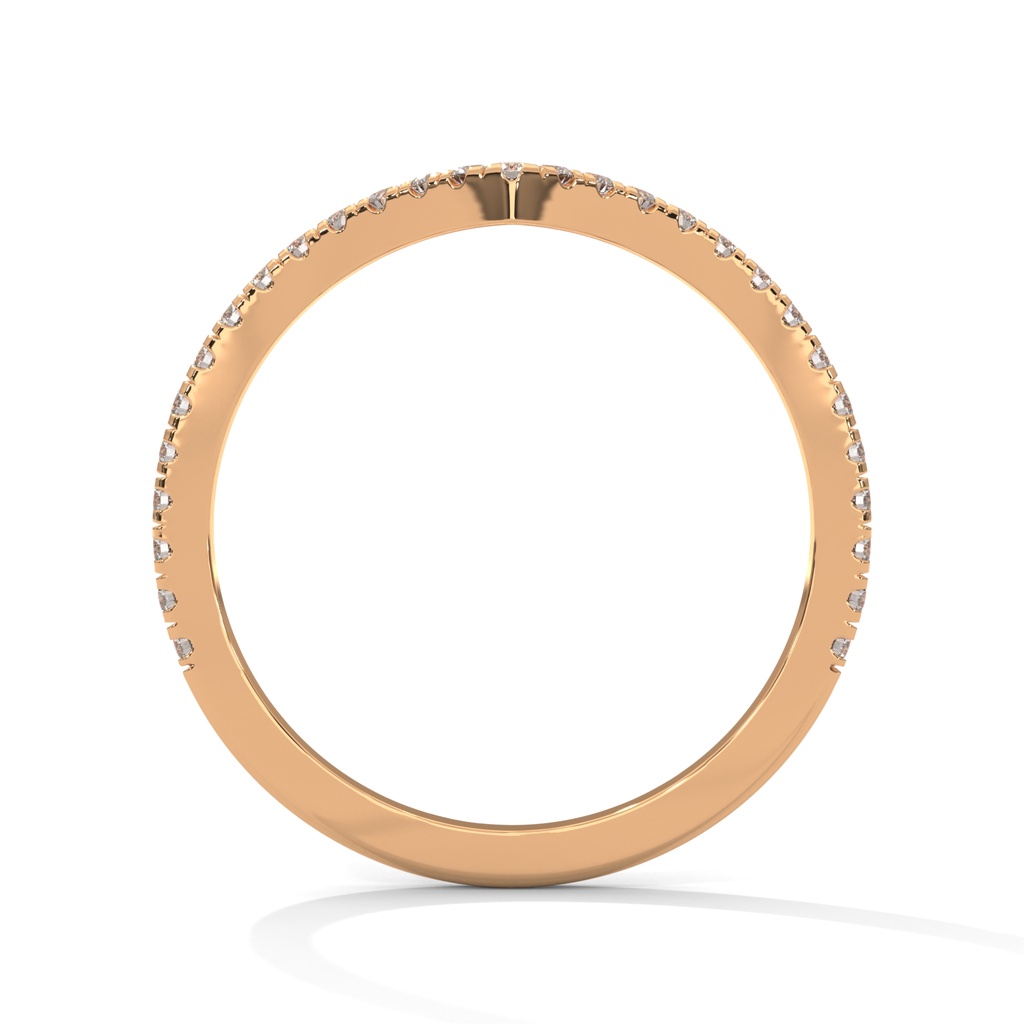 Rose Gold Amina Pear Diamond Ring Side Angle Design