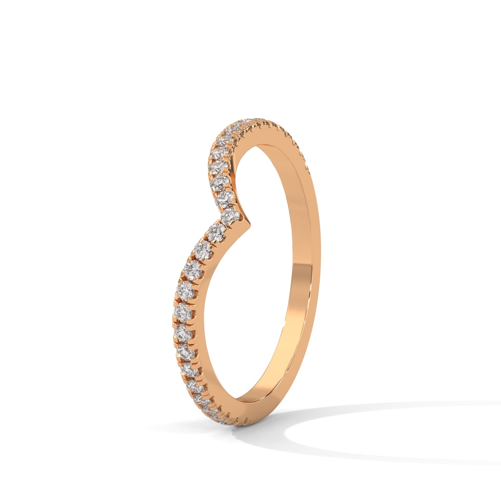 Rose Gold Amina Pear Diamond Ring Top Angle Design