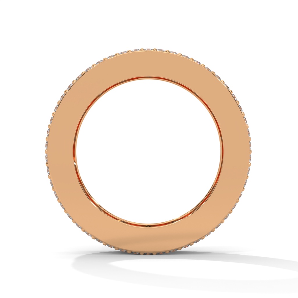 14K Rose Gold Crystal Tide Diamond Band side View