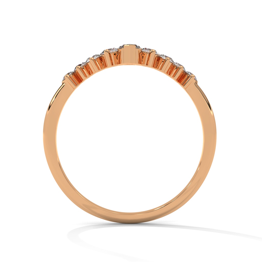 Rose Gold Vine Bangle Diamond Ring Side Angle Design