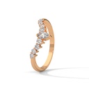 Rose Gold Vine Bangle Diamond Ring Top Angle design