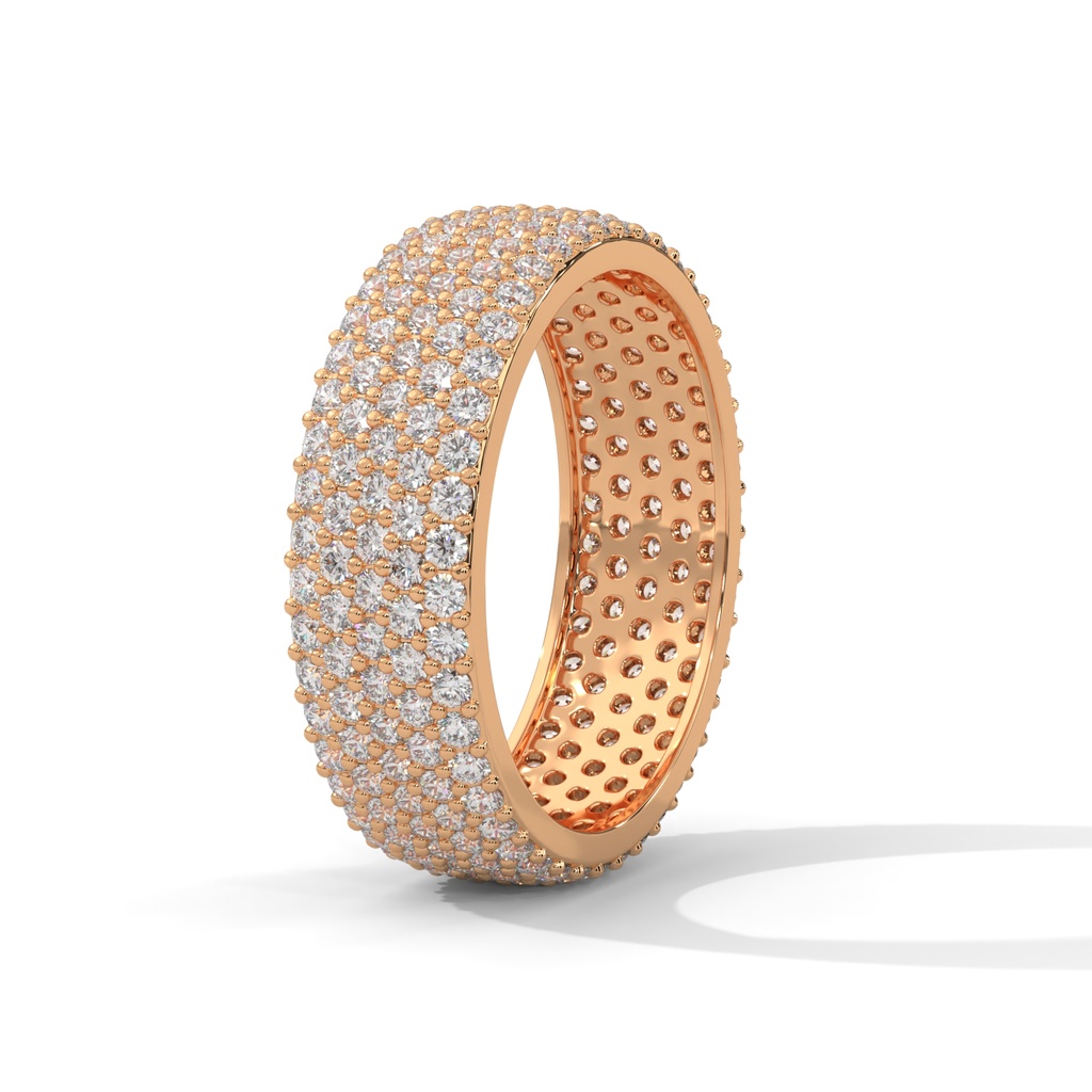 14K Rose Gold Regal Heirloom Diamond Band setting view
