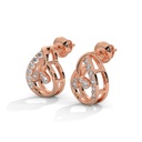 14K Rose Gold Classic Paisley Diamond Earring front perspective view