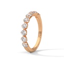 Rose Gold Luna Oval Diamond Ring Band Front Diamonds view