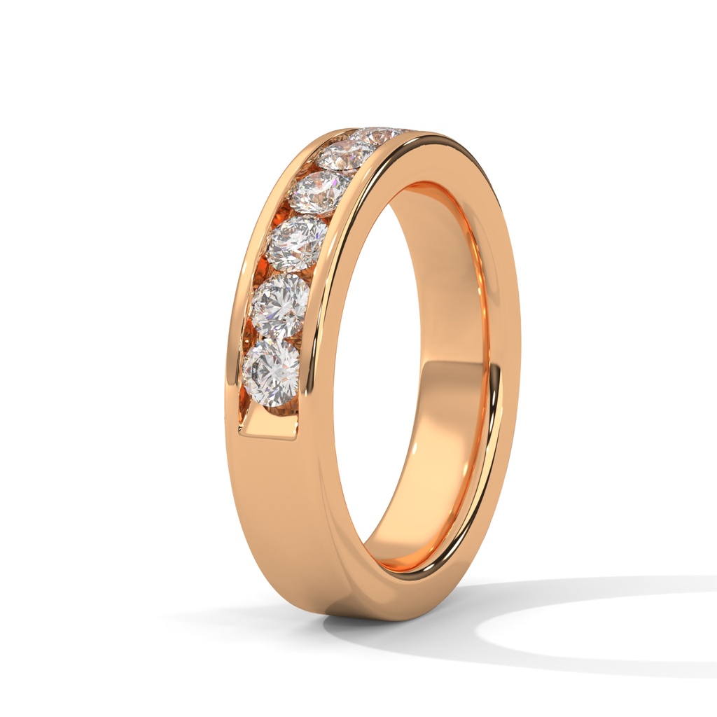14K Rose Gold Starlit Diamond Band Top View