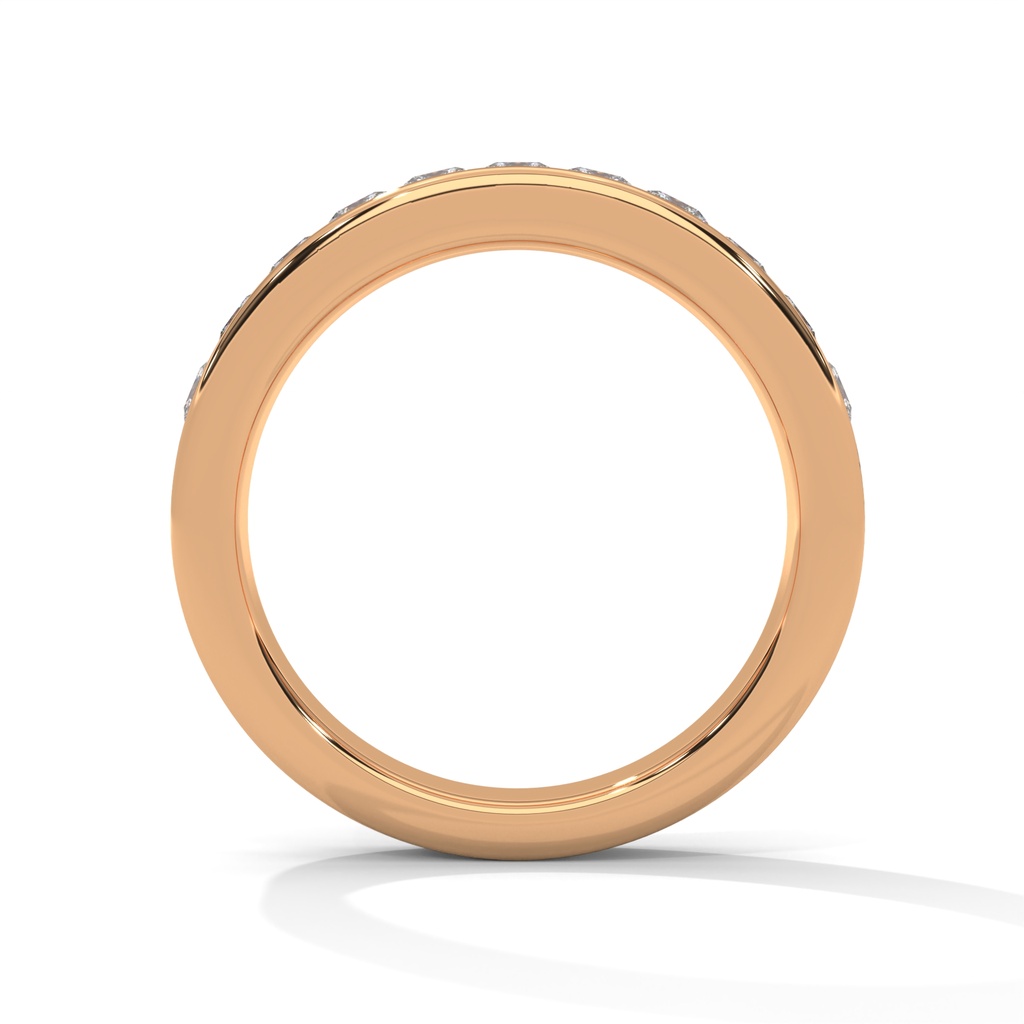 14K Rose Gold Refined October Diamond Band Side View